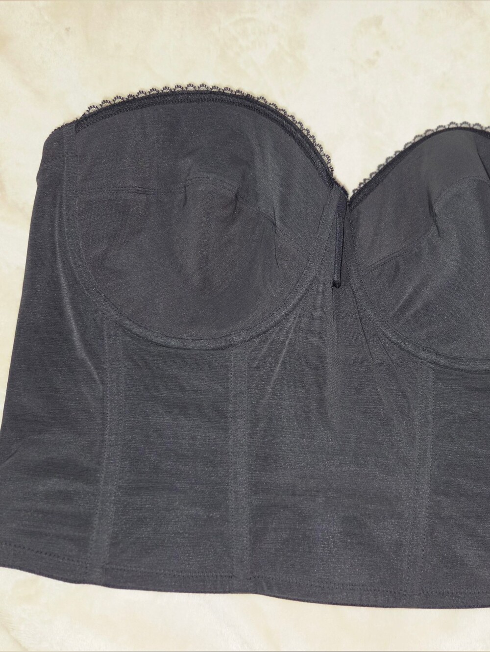 Black Strapless Longline Bustier Top - Women Intimates 42C